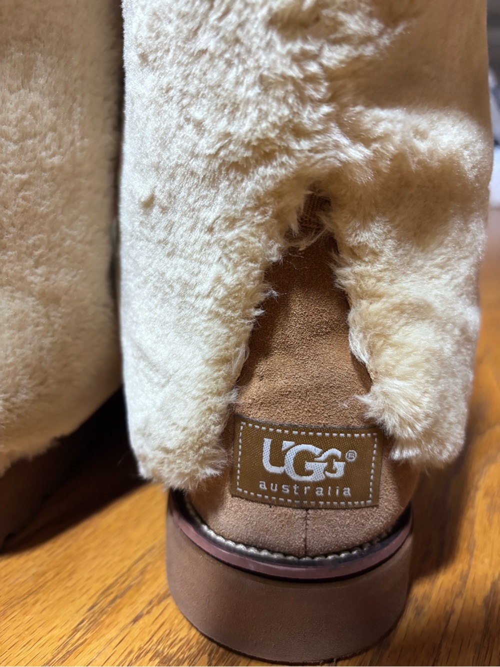 UGG Australia Fluff Boots Size 9 Chestnut Shearling Fur Winter Cozy Boots - Picture 6 of 15